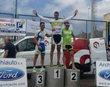 Pérez, en el podio de vencedores (Foto cedida a TA)