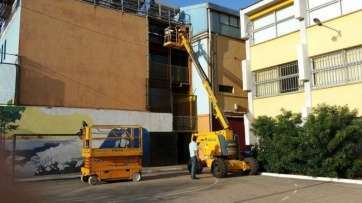 Reformas que se están llevando a cabo en el pabellón Antonio Moreno (Foto TA)