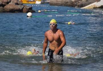 El nadador teldense David Romera, el pasado sábado en Mogán (Foto TA)
