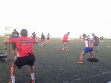 Imagen de uno de los entrenamientos de pretemporada de la UD Telde (Foto TA)
