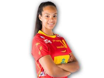 La jugadora internacional juvenil del Rocasa Gran Canaria ACE, Seynabou  Mbengue Rodríguez (Foto TA)