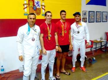 En categoría absoluta, de izquierda a derecha, M.Illera, J.Barea, R.Alamo y B.Nordel (Foto TA)