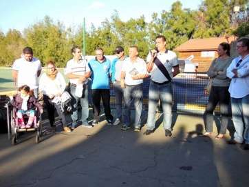 Momento del acto solidario realizado en Lomo Pollo por Iraia Valido (Foto TA)