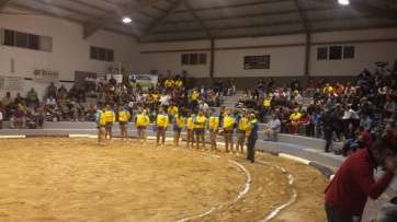 El Unión Gáldar, anoche en el terrero de Las Huesas (Foto TA)