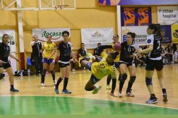 Momento del partido de este sábado en Telde (Foto Miguel Ángel Suárez)