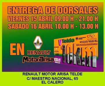 Cartel anunciador de la entrega de dorsales (Foto TA)