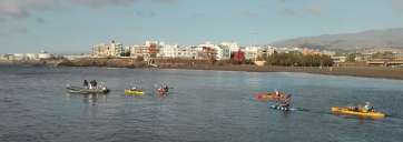 Imagen de la prueba celebrada ayer sábado en la costa de Melenara (Foto TA)