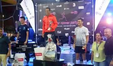 Los teldenses Saúl Castro y Francisco Cabrera en el podio de la prueba (Foto TA)