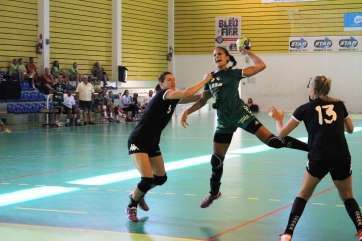 Almudena Rodríguez, en un lance del partido de este viernes frente al Dijon (Foto TA)