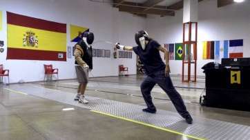 Ensayo de deportistas del Club de Esgrima Ceiscan (Foto TA)