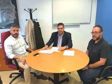 Diego Ojeda, junto a Alfredo GonÃ§alves y Rafael Luchoro (Foto TA)