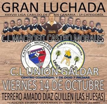 Detalle del cartel de la próxima luchada del Castro Morales (Foto TA)