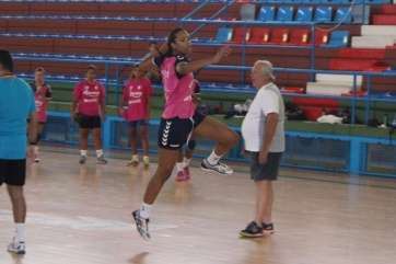 Sayna Mbengue, durante un entrenamiento en una imagen de archivo (Foto TA)