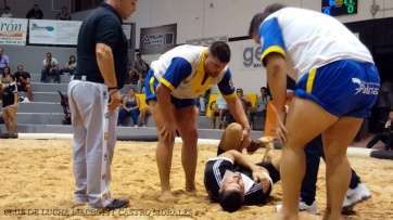 El puntal local Carmelo Rodriguez se lesionó ante el Unión Gáldar (Foto Castro Morales)