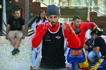 Ferino V en una exhibición de boxeo en Telde (Foto TA)