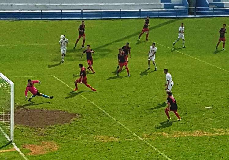 Uno de los goles del Tenisca en el partido de este domingo (Foto Todosgoles)