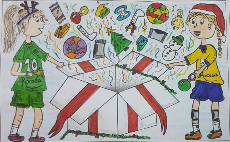 Postal navideña elaborada por la joven Anabel Hernández, ganadora del certamen (Foto TA)