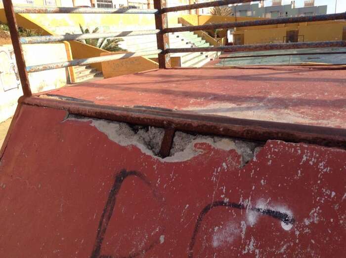 Estado de las pistas de skate de Melenara (Foto TA)