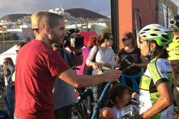 Ciclistas del club teldense en la prueba de Arguineguín (Foto cedida por BP La Garita-Zamakona)