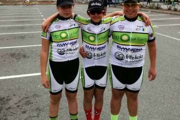 Ciclistas del club teldense en la primera Carrera de Escuela celebra en Telde (Foto cedida por BP La Garita-Zamakona)