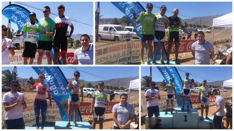 Los corredores del BP La Garita-Zamakona en los podios de las diferentes categorías (Foto TA)