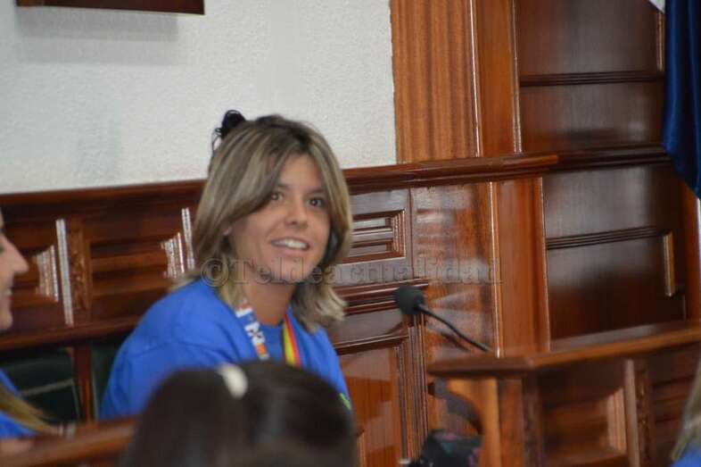 María Lujan, este mediodía en el Ayuntamiento de Telde (Foto TA)