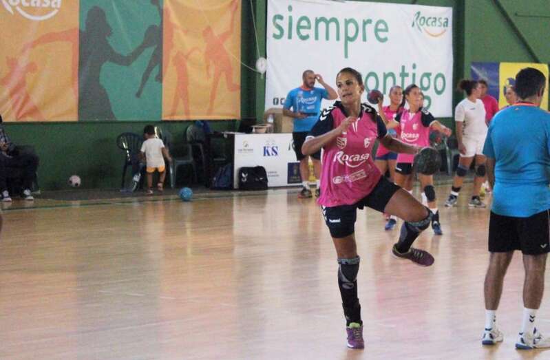 Almudena Rodríguez, en uno de los entrenamientos del Rocasa (Foto TA)