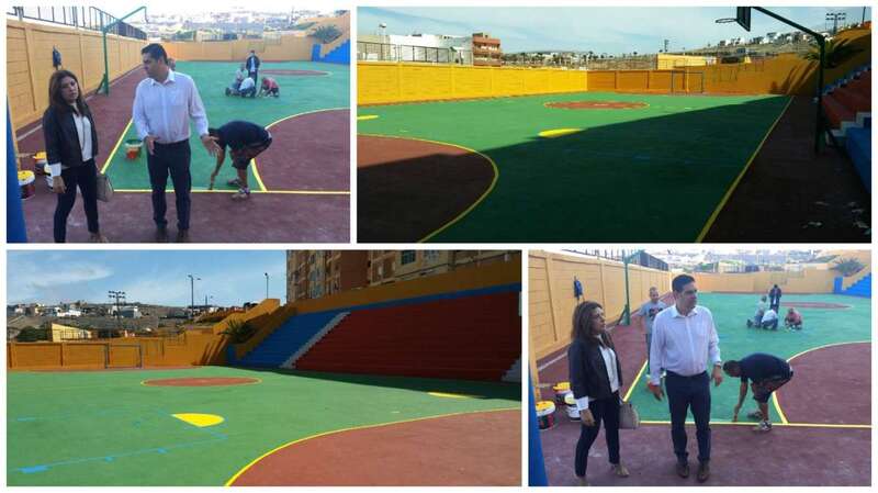 La alcaldesa y el concejal de Deportes visitaron las obras (Foto TA)