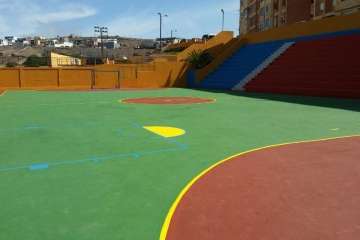 Obras de arreglo de la cancha (Foto TA
