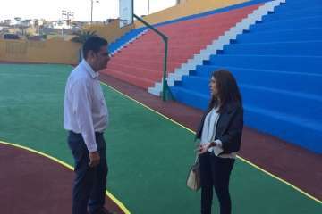 Obras de arreglo de la cancha (Foto TA