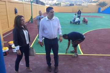 Obras de arreglo de la cancha (Foto TA