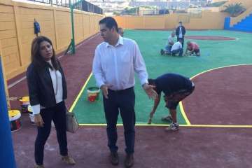 Obras de arreglo de la cancha (Foto TA