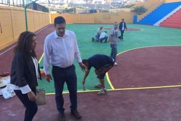 Obras de arreglo de la cancha (Foto TA