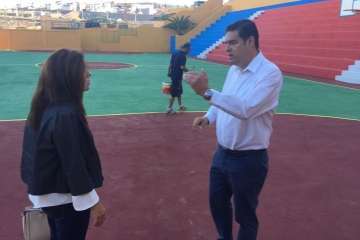 Obras de arreglo de la cancha (Foto TA