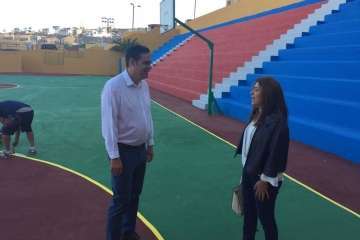Obras de arreglo de la cancha (Foto TA