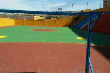 Obras de arreglo de la cancha (Foto TA