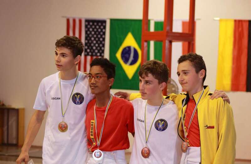 Podio del Campeonato Infantil de Espada Masculina 2017 (Foto TA)
