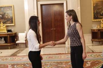 Recepción de la Reina al Rocasa como equipo campeón de la Copa de la Reina (Foto TA)