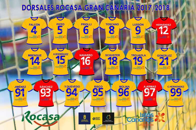 Infografía con el reparto de dorsales del Rocasa para la temporada 2017-2018 (Foto TA)