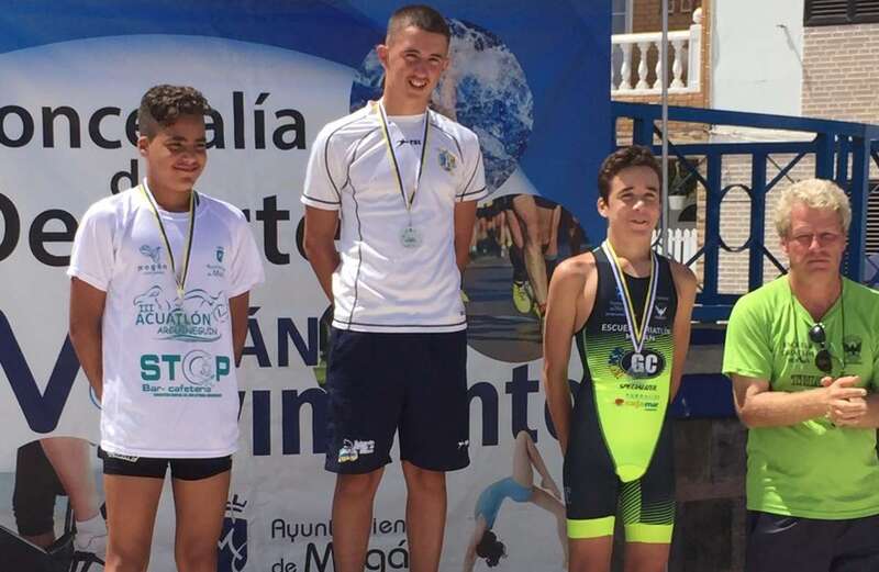 Pablo Rodríguez, en el podio infantil (Foto TA)