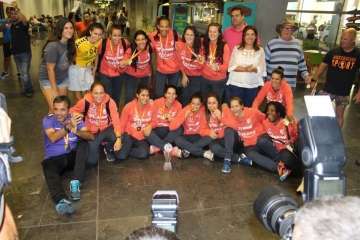 El equipo de supercampeona ya en Telde (Foto TA)