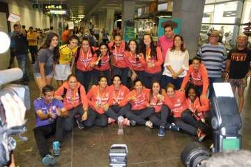 El equipo de supercampeona ya en Telde (Foto TA)