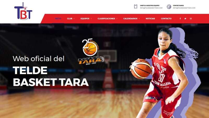Portada de la nueva web del Telde Básket Tara (Foto TA)