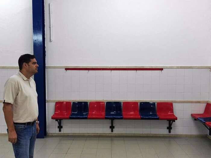 El concejal Diego Ojeda supervisando las obras (Foto TA)