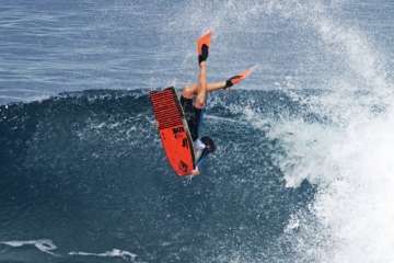 El teldense Abián Perdomo revalida su título de campeón de España Máster de BodyBoard (Foto TA)