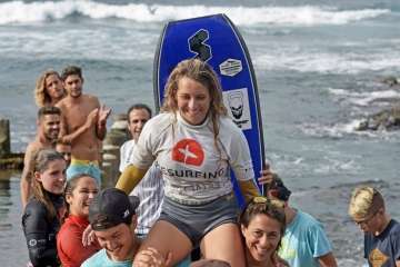 El teldense Abián Perdomo revalida su título de campeón de España Máster de BodyBoard (Foto TA)