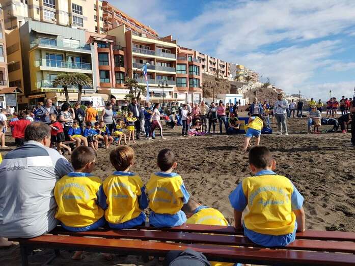 Momento del encuentro de este sábado en Melenara (Foto TA)