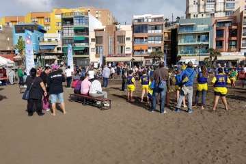 Encuentro Insular de Escuelas de Lucha Canaria en Melenara-Telde (Foto TA)