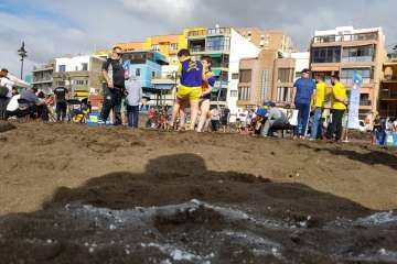 Encuentro Insular de Escuelas de Lucha Canaria en Melenara-Telde (Foto TA)