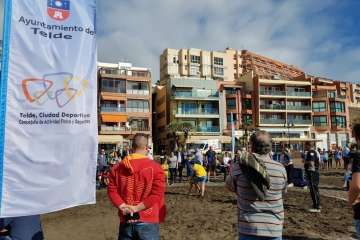Encuentro Insular de Escuelas de Lucha Canaria en Melenara-Telde (Foto TA)